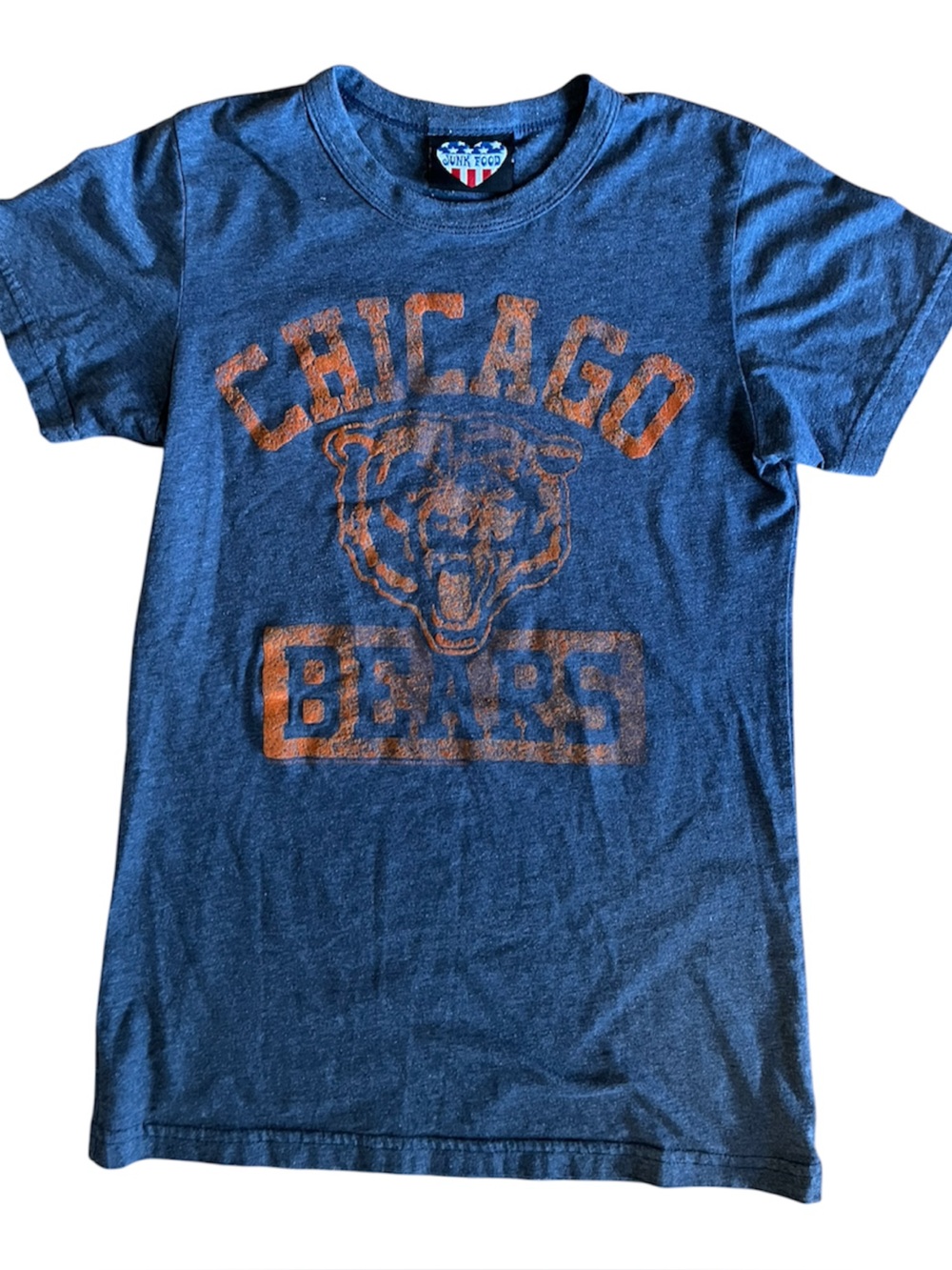 Chicago Bears Vintage 2010 Heather Navy Tee with Orange Logo by Junk Food XL